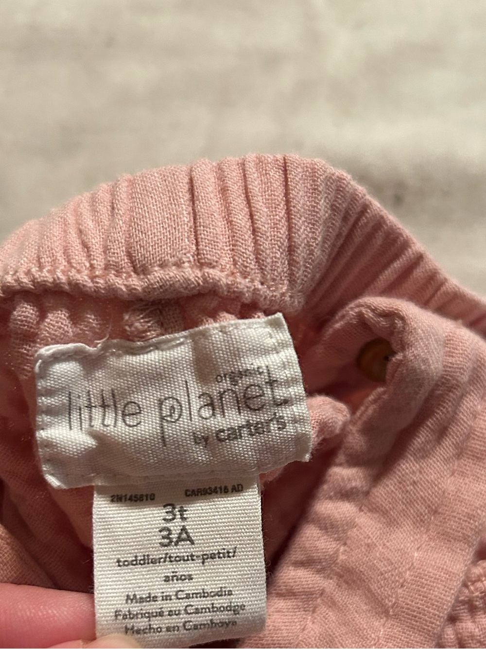 Pink Little Planet by Carter's Cotton Gauze Overalls Size 3T - Picture 5 of 6